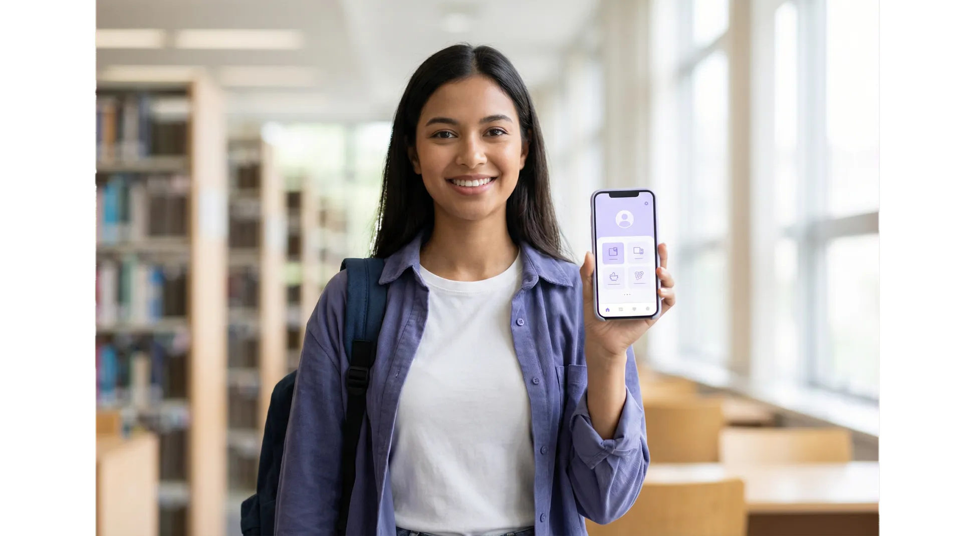 Studerende med mobil